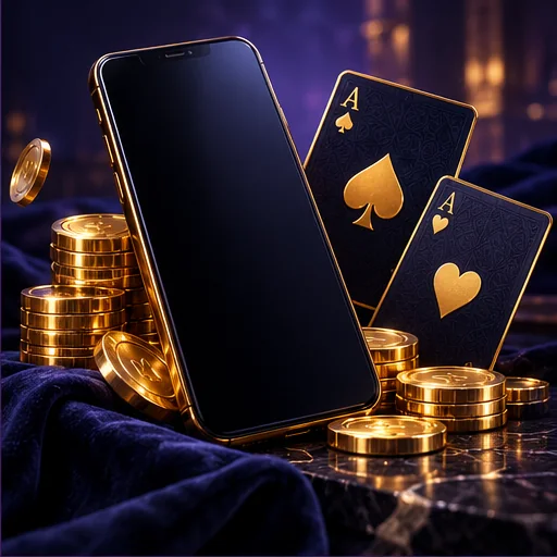 Goldene Casino-Objekte auf dunkelviolettem Samt